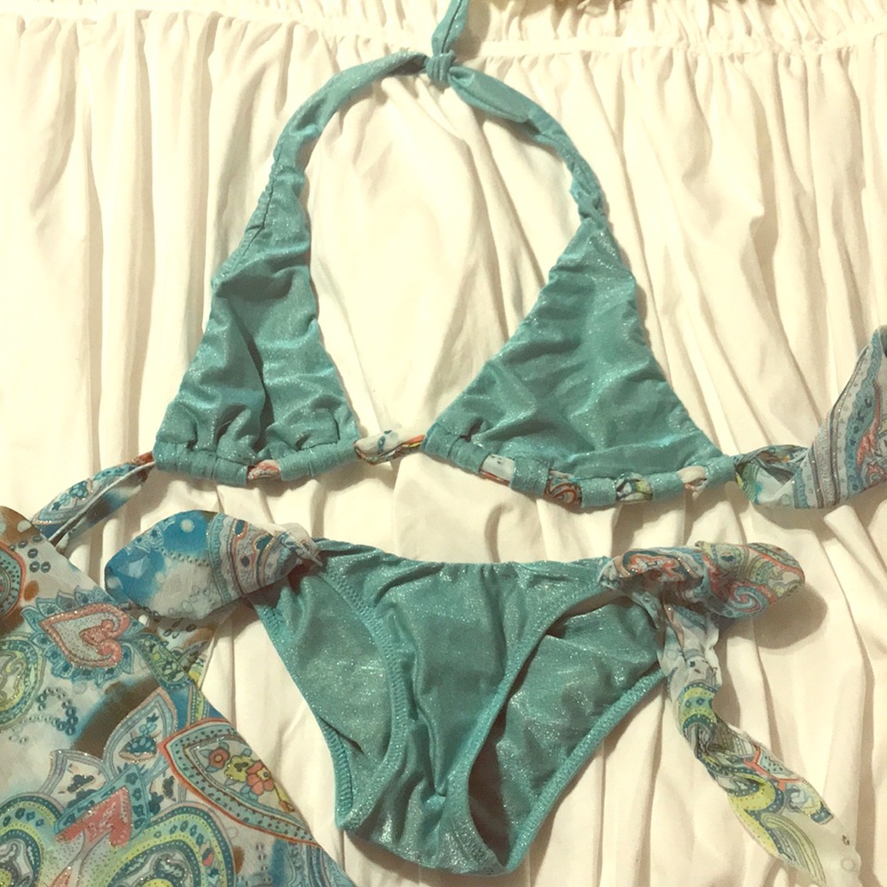 Swimsuit /matching cover up Med Top Sm bottom